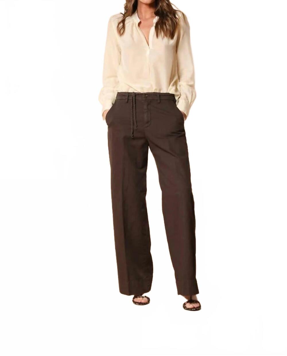NEW MASON'S new york studio relaxed pant in dark brown